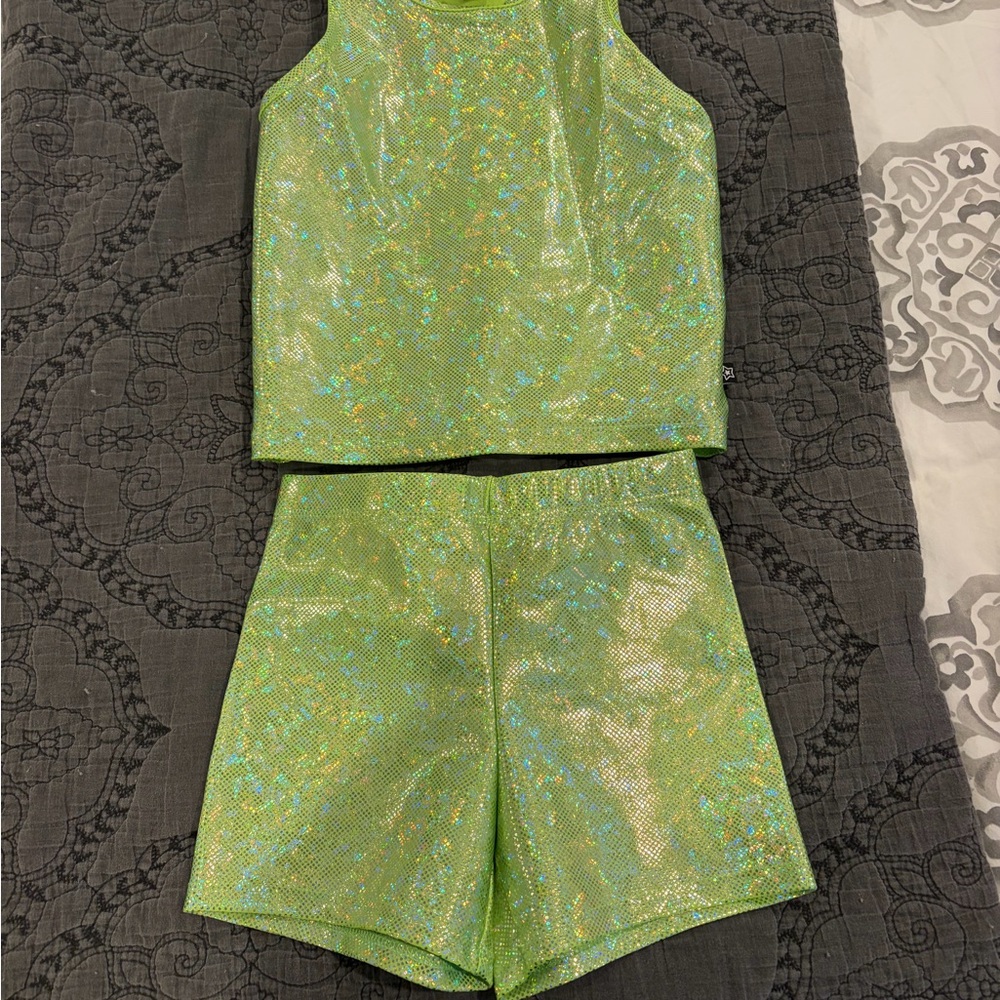 Glittery Green Kids Matching Set